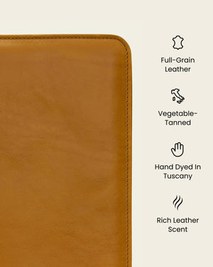 Folio Saffron - Slim Zip Leather Compendium