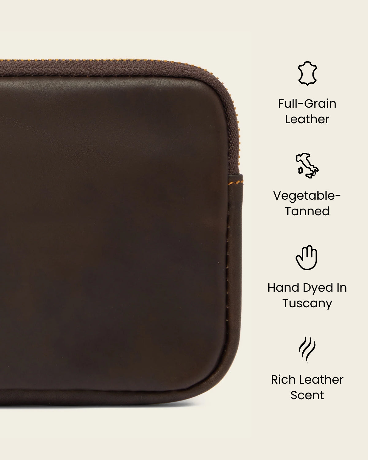 Forma5 Espresso - Leather Zip Organiser