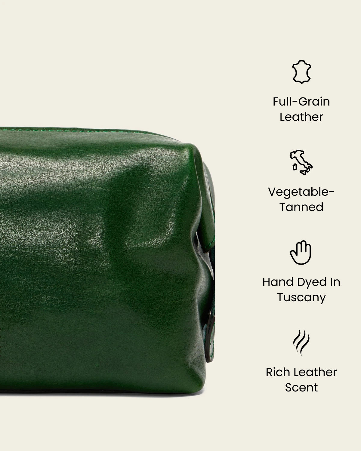 Grand Dopp Kit Forest - Leather Toiletry Bag