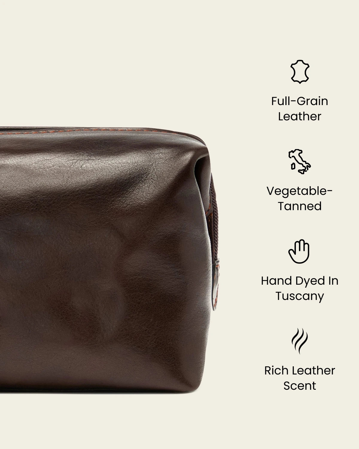Grand Dopp Kit Moro - Leather Toiletry Bag