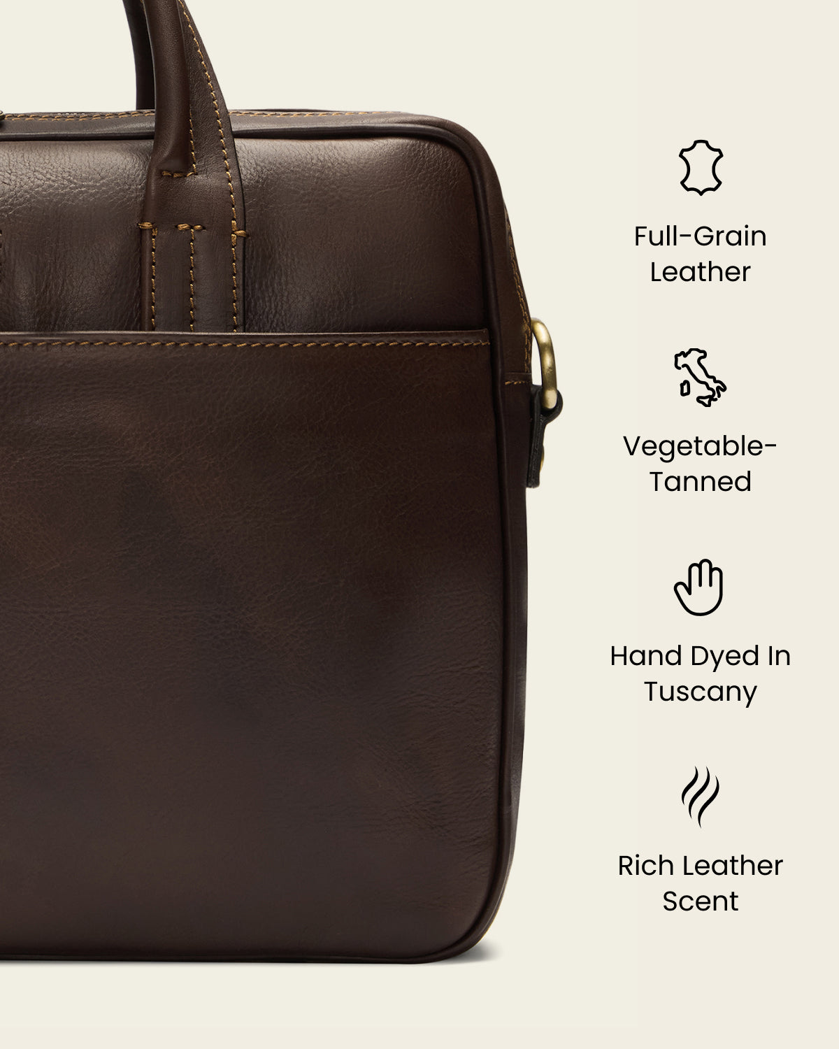London Espresso - 14" Leather Briefcase