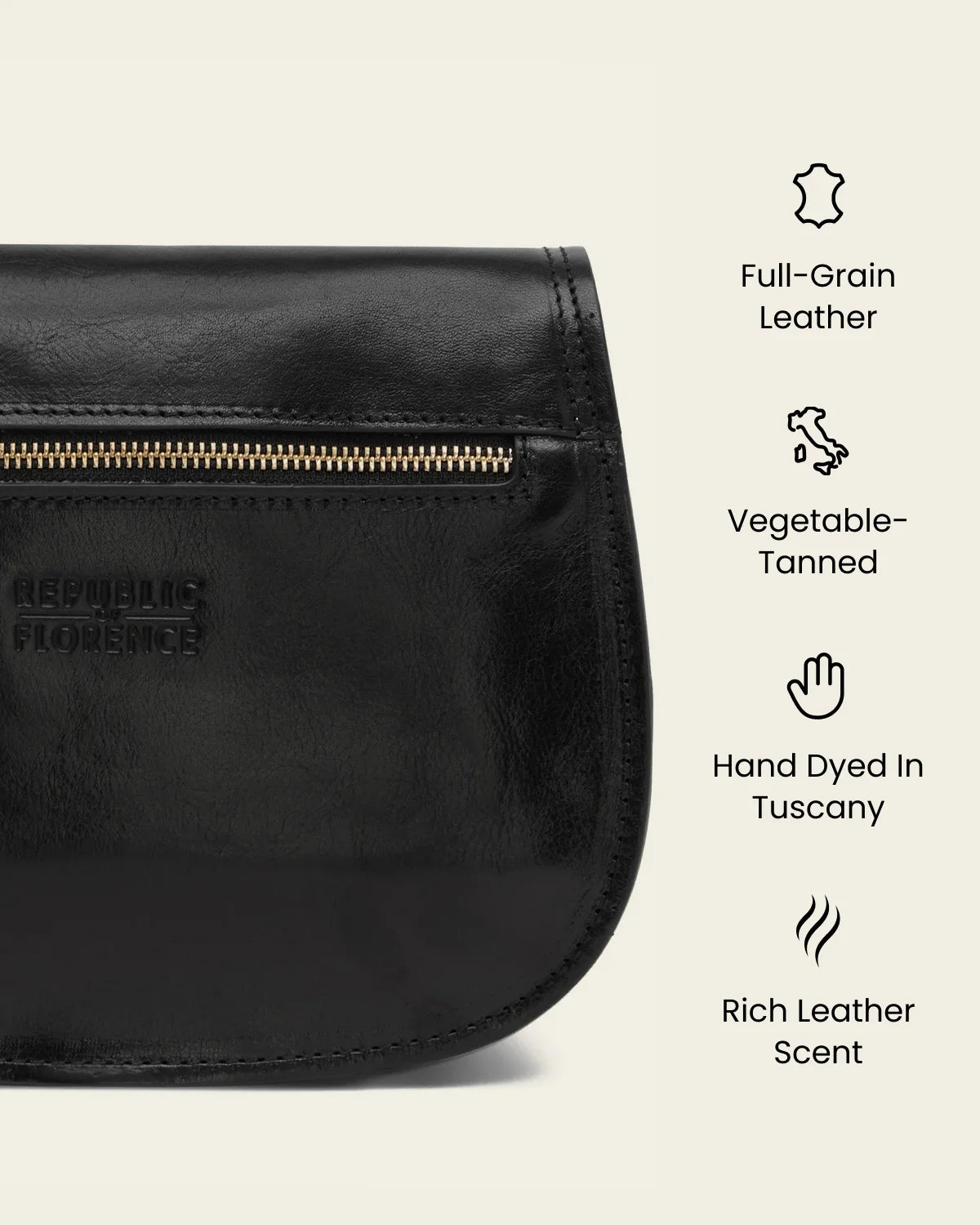 Mia Jet - Leather Crossbody Bag