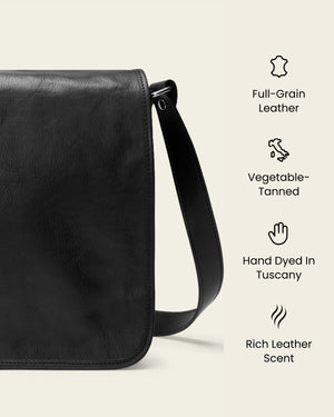 Nero Ink - 15" Leather Messenger Bag