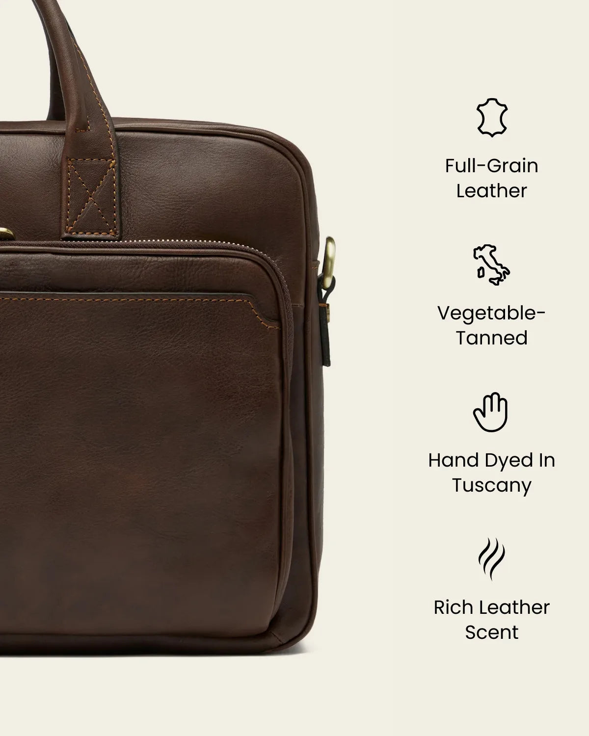 Pretoria Espresso - 15" Leather Laptop Briefcase