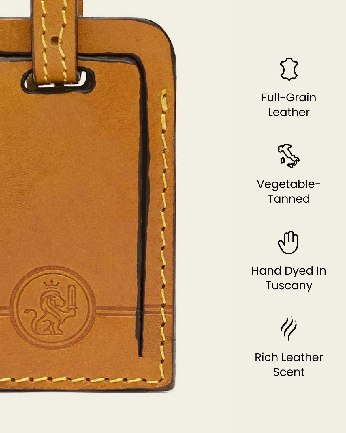 Tag Saffron - Leather Travel Tag