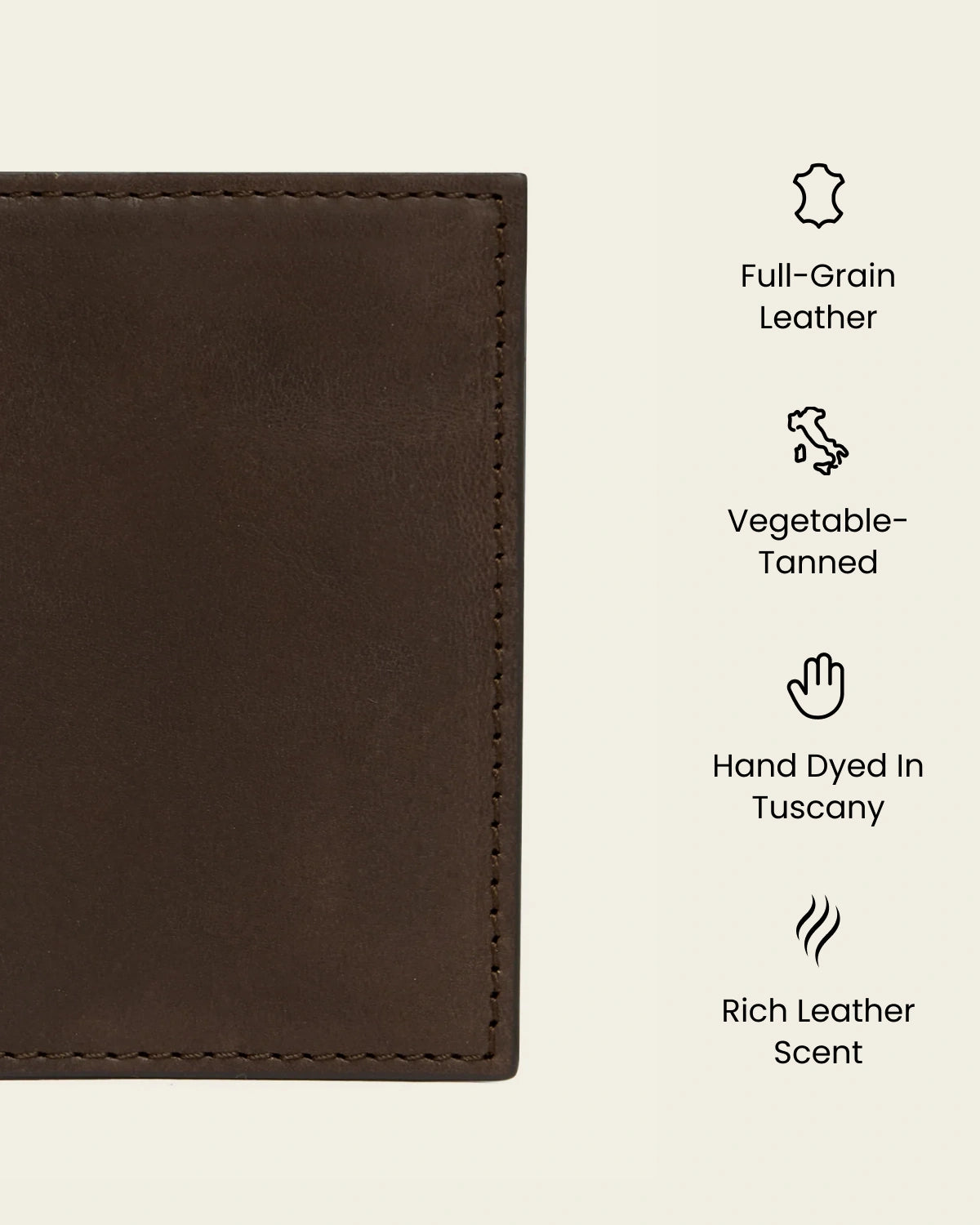 Vertical Espresso - Leather Card Holder