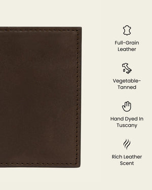 Vertical Espresso - Leather Card Holder
