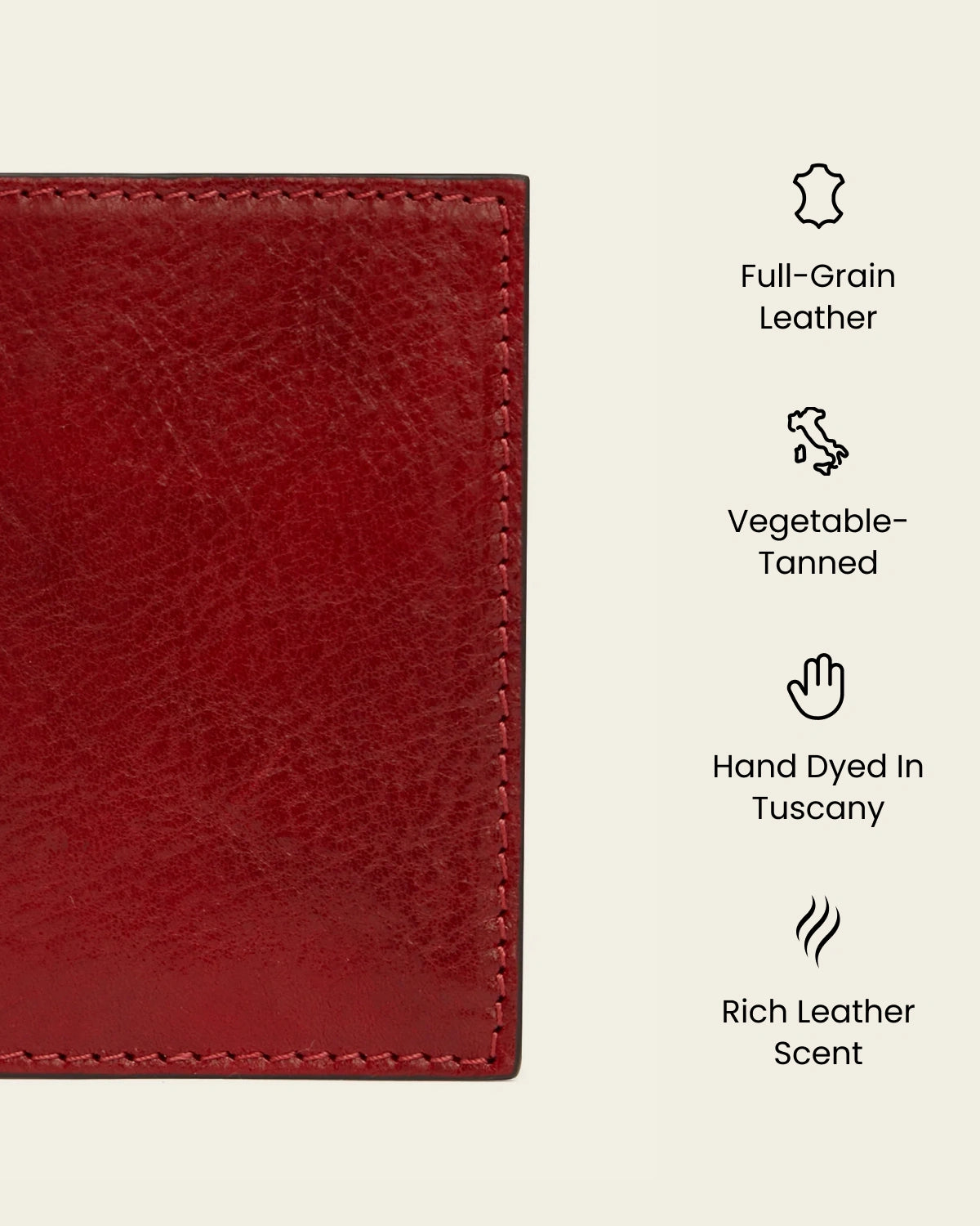 Vertical Rosso - Leather Card Holder
