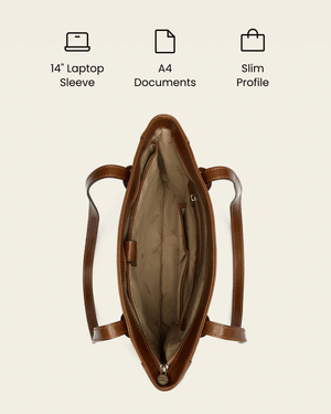 Amelia Honey - Leather Work Tote