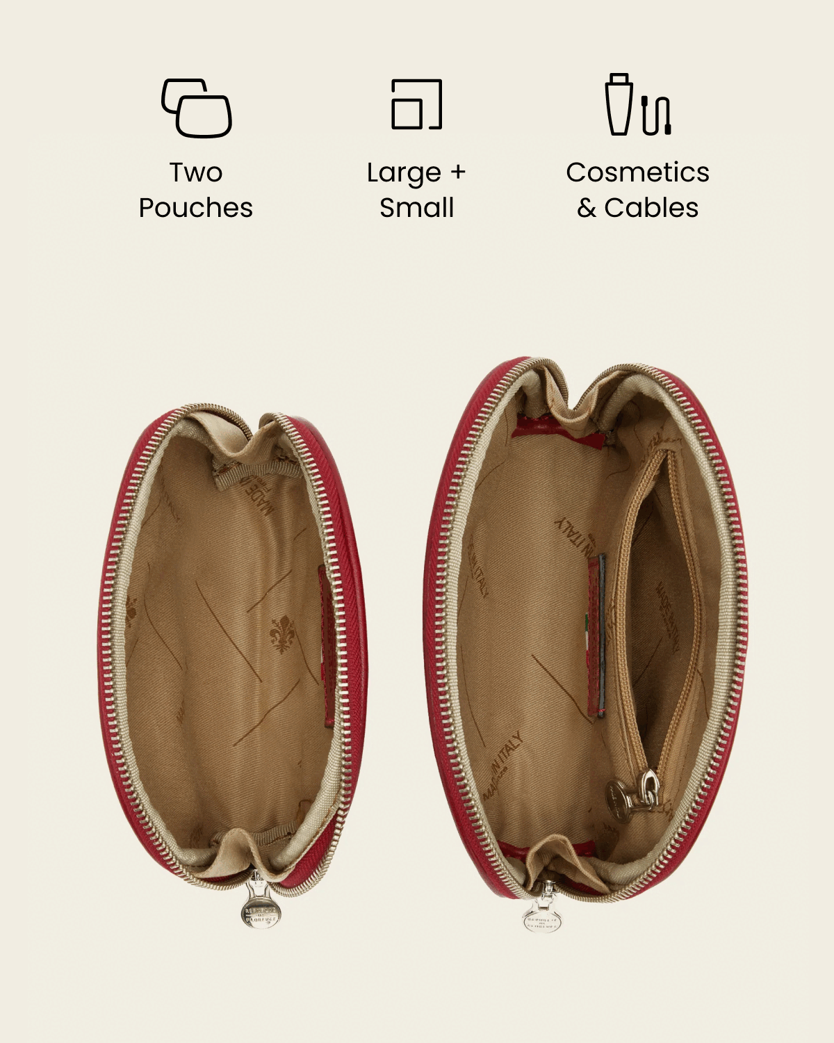 Duo Rosso - Leather Pouch Set