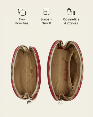 Duo Rosso - Leather Pouch Set