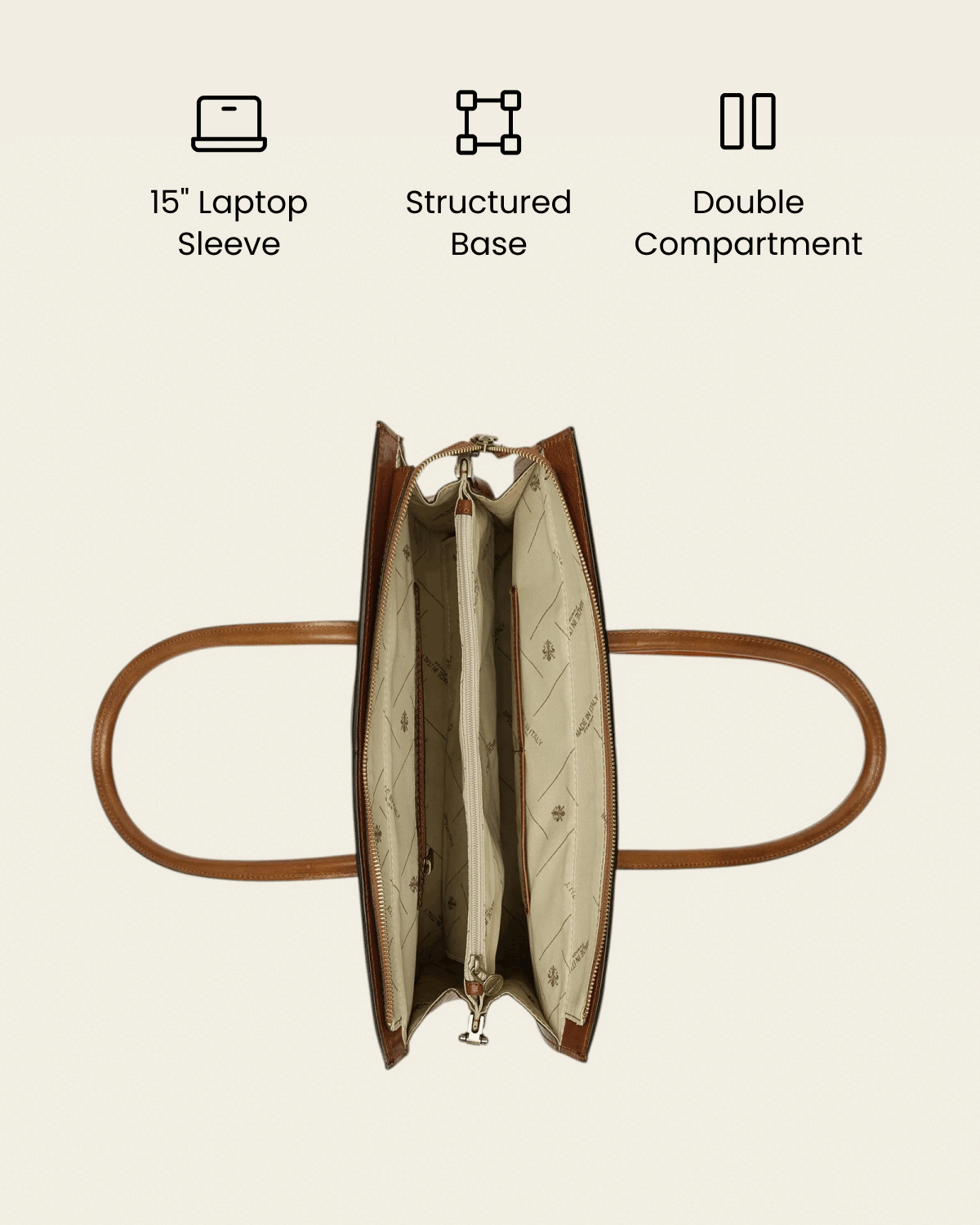 Florence Honey - Leather Work Tote