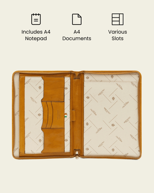 Folio Saffron - Slim Zip Leather Compendium