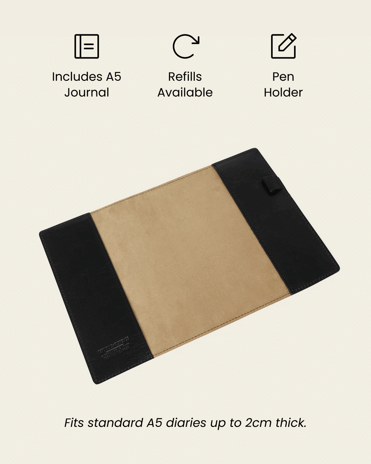 Journal A5 Jet - Leather Notebook