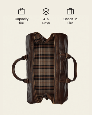 Marco Polo Espresso - Leather Holdall