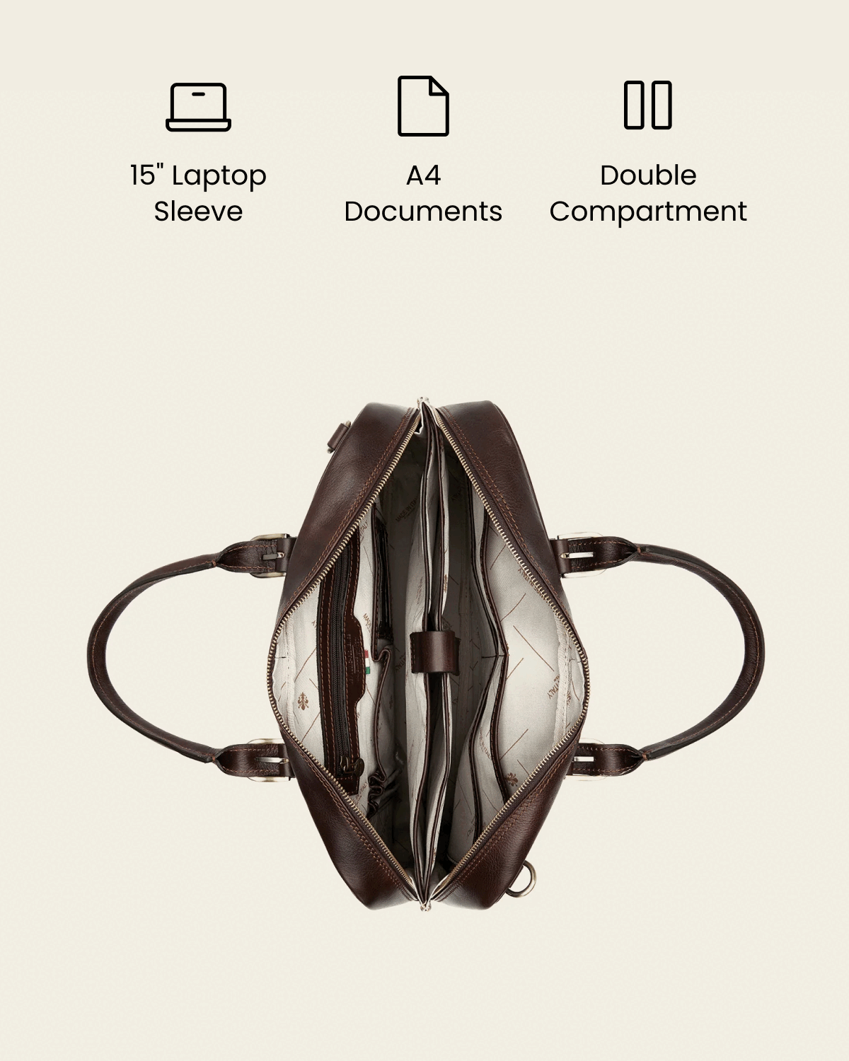 Madrid Espresso - 16" Leather Briefcase