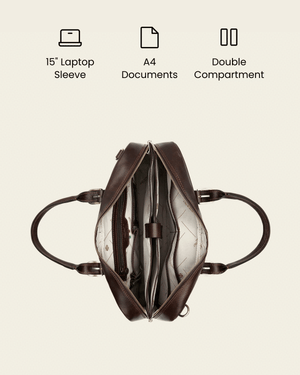 Madrid Espresso - 16" Leather Briefcase