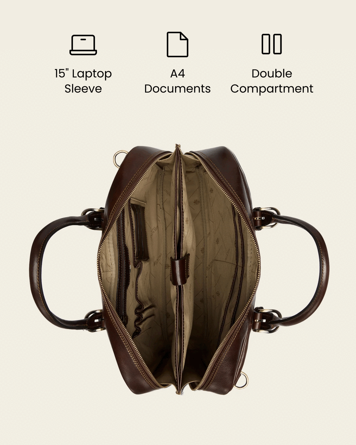Madrid Terra - 16" Leather Briefcase