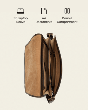 Nero Espresso - 15" Leather Messenger Bag