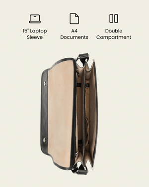 Nero Ink - 15" Leather Messenger Bag