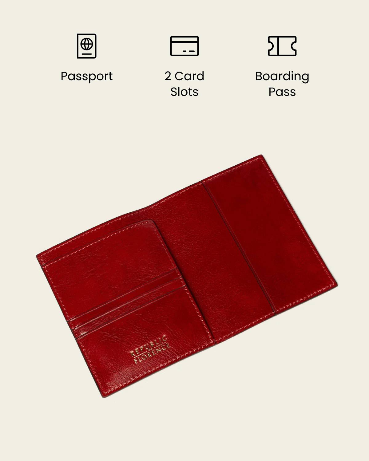 Passport Rosso - Leather Passport Cover