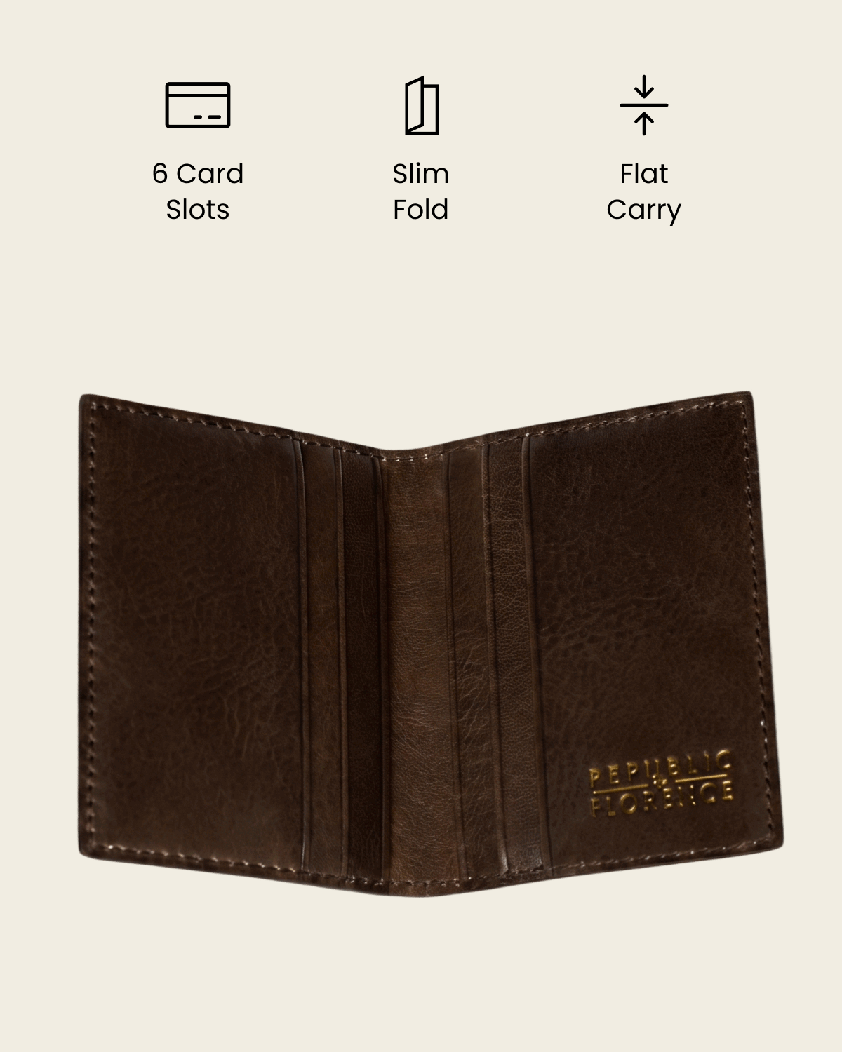 Vertical Espresso - Leather Card Holder