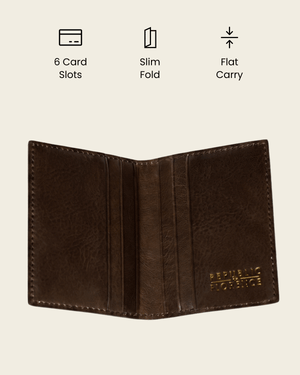 Vertical Espresso - Leather Card Holder