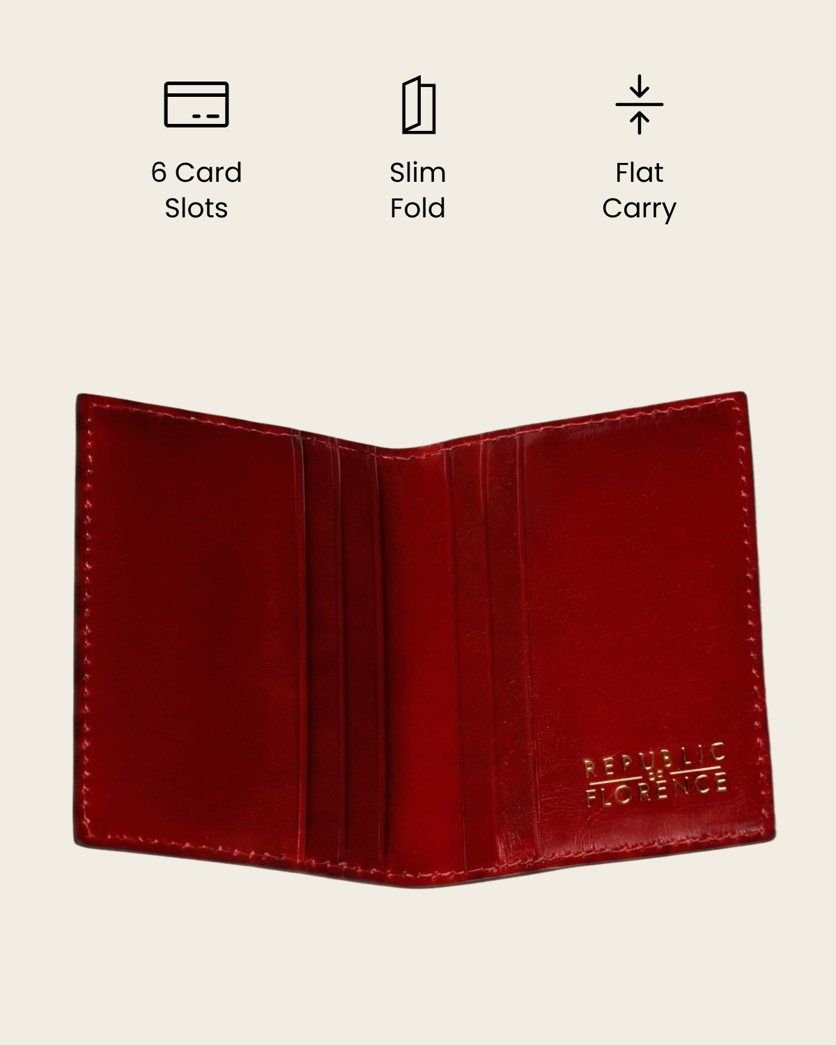 Vertical Rosso - Leather Card Holder
