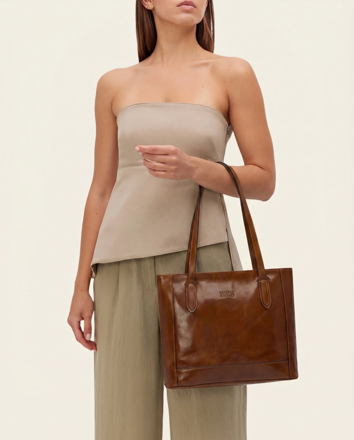 Amelia Honey - Leather Work Tote