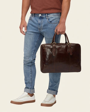 Madrid Terra - 16" Leather Briefcase