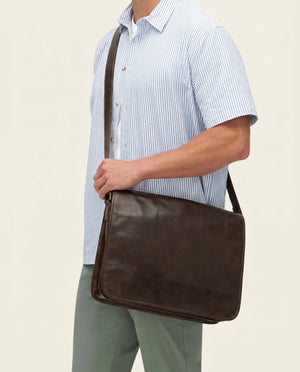 Nero Espresso - 15" Leather Messenger Bag