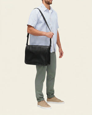 Nero Ink - 15" Leather Messenger Bag