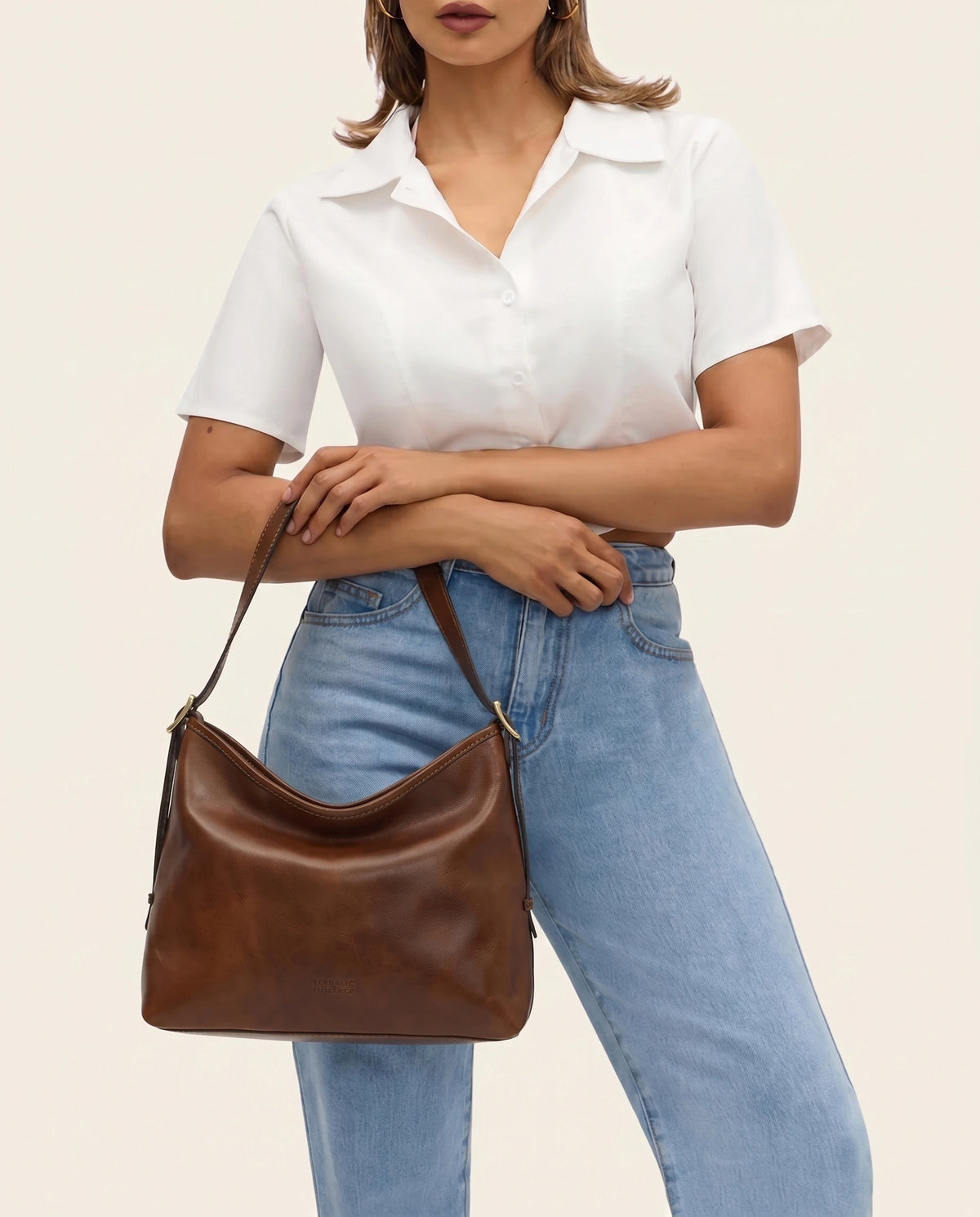 Sophia Earth - Leather Shoulder Bag