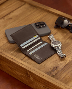 Vertical Espresso - Leather Card Holder