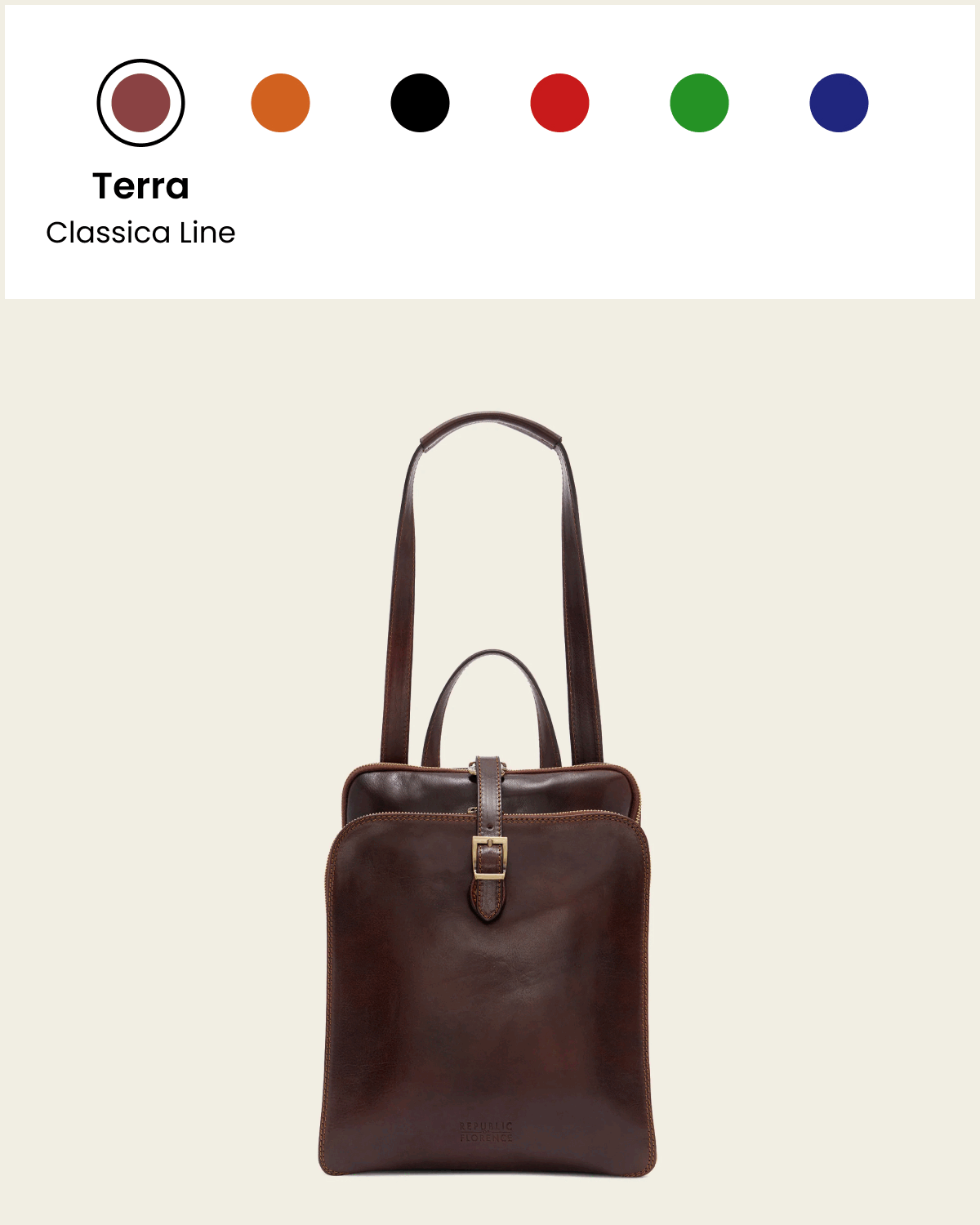 Emma Terra - 3-in-1 Convertible Leather Backpack