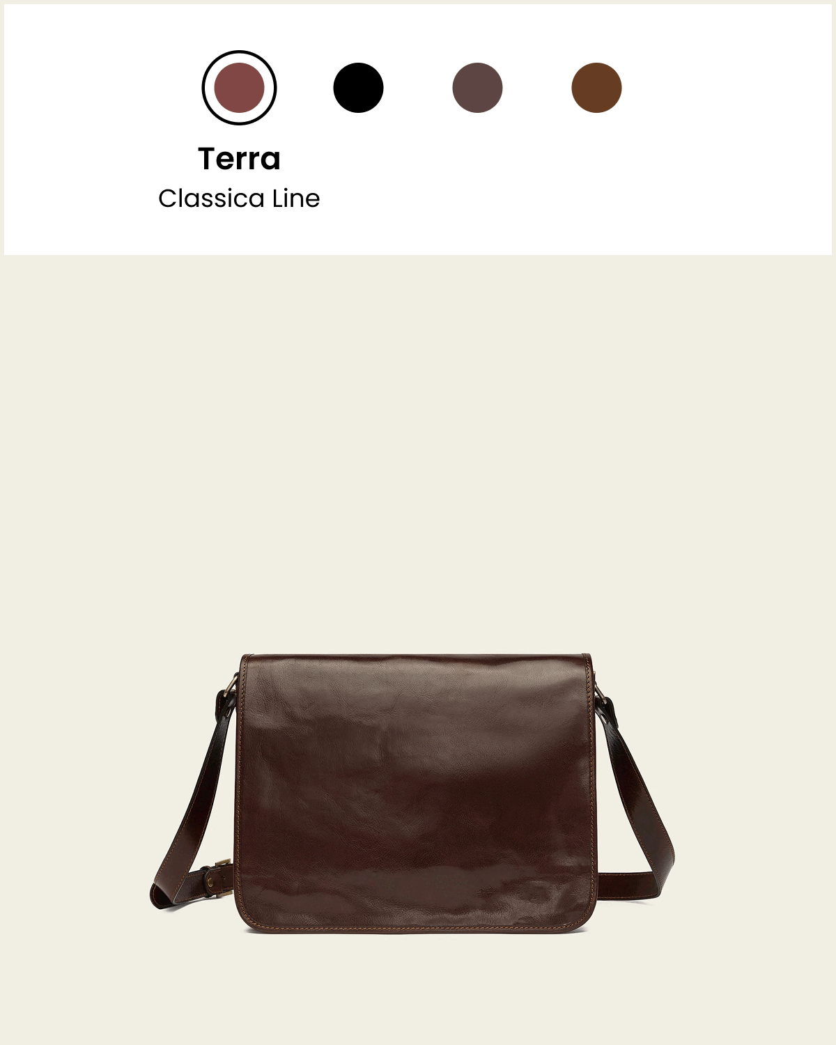 Nero Espresso - 15" Leather Messenger Bag