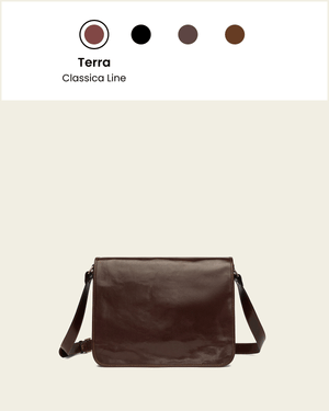 Nero Espresso - 15" Leather Messenger Bag