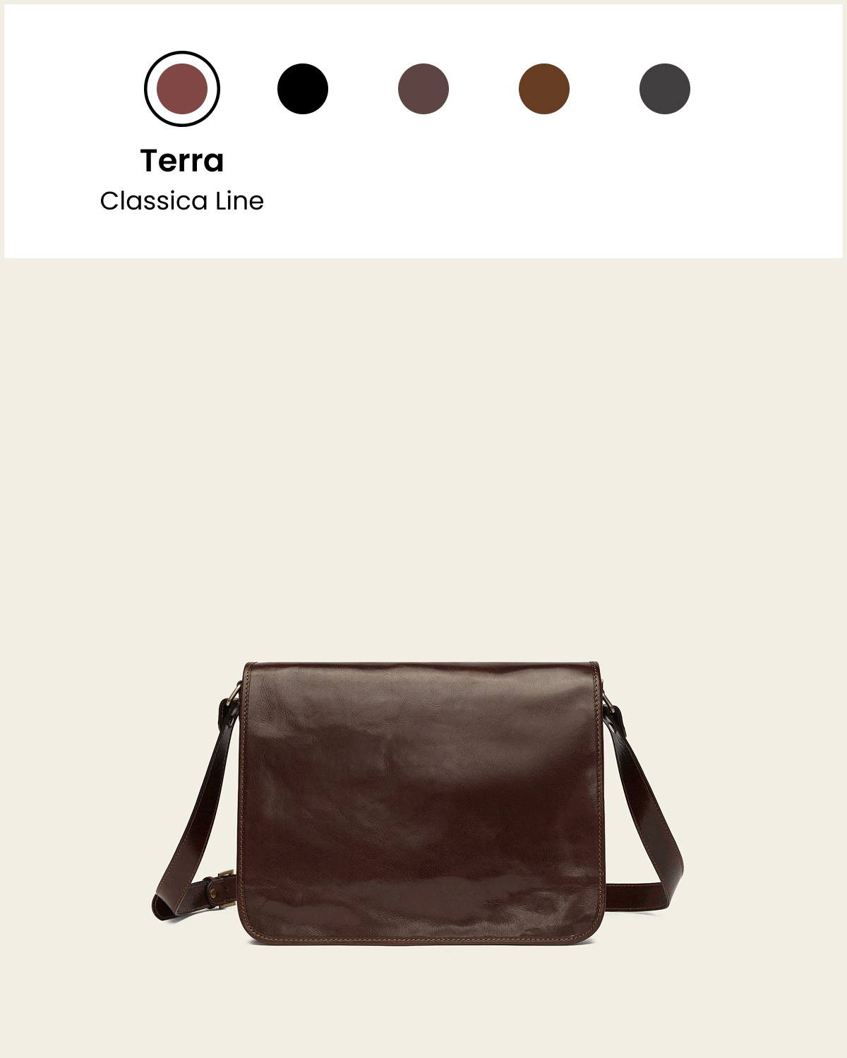 Nero Ink - 15" Leather Messenger Bag