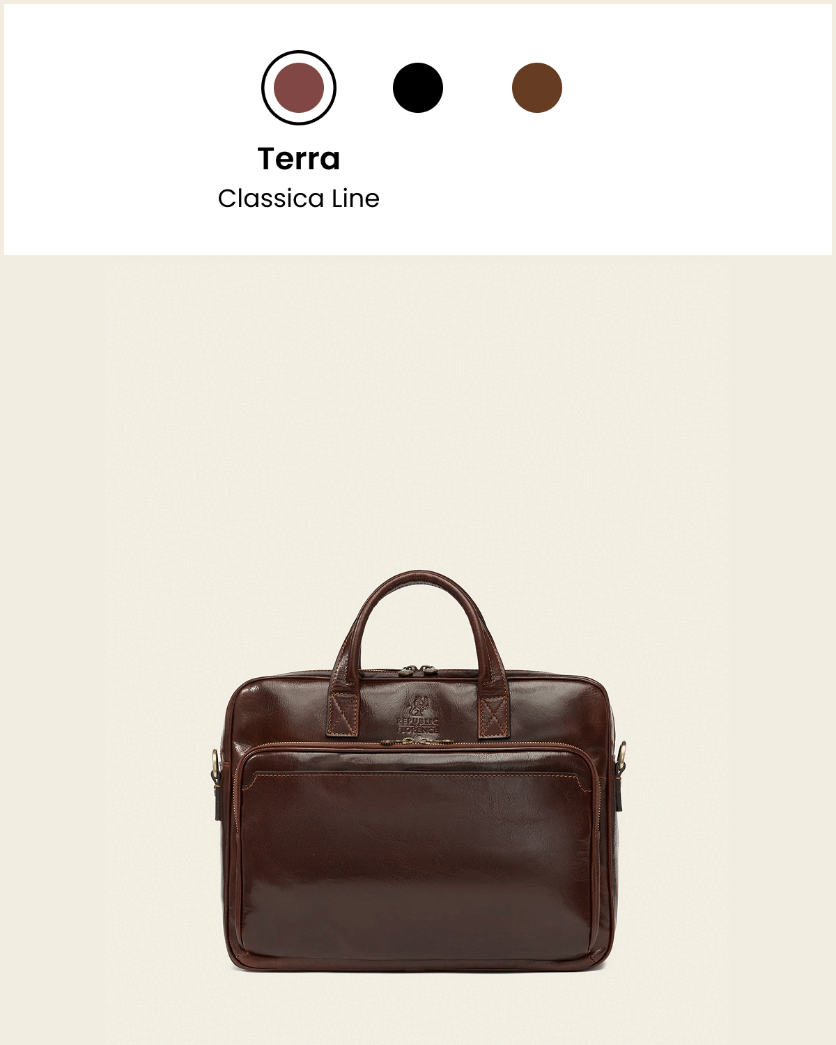 Pretoria Terra - 15" Leather Laptop Briefcase