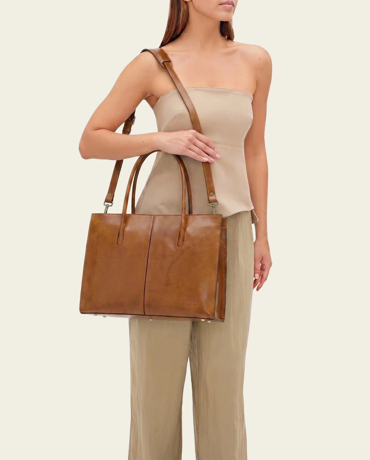 Florence Honey - Leather Work Tote