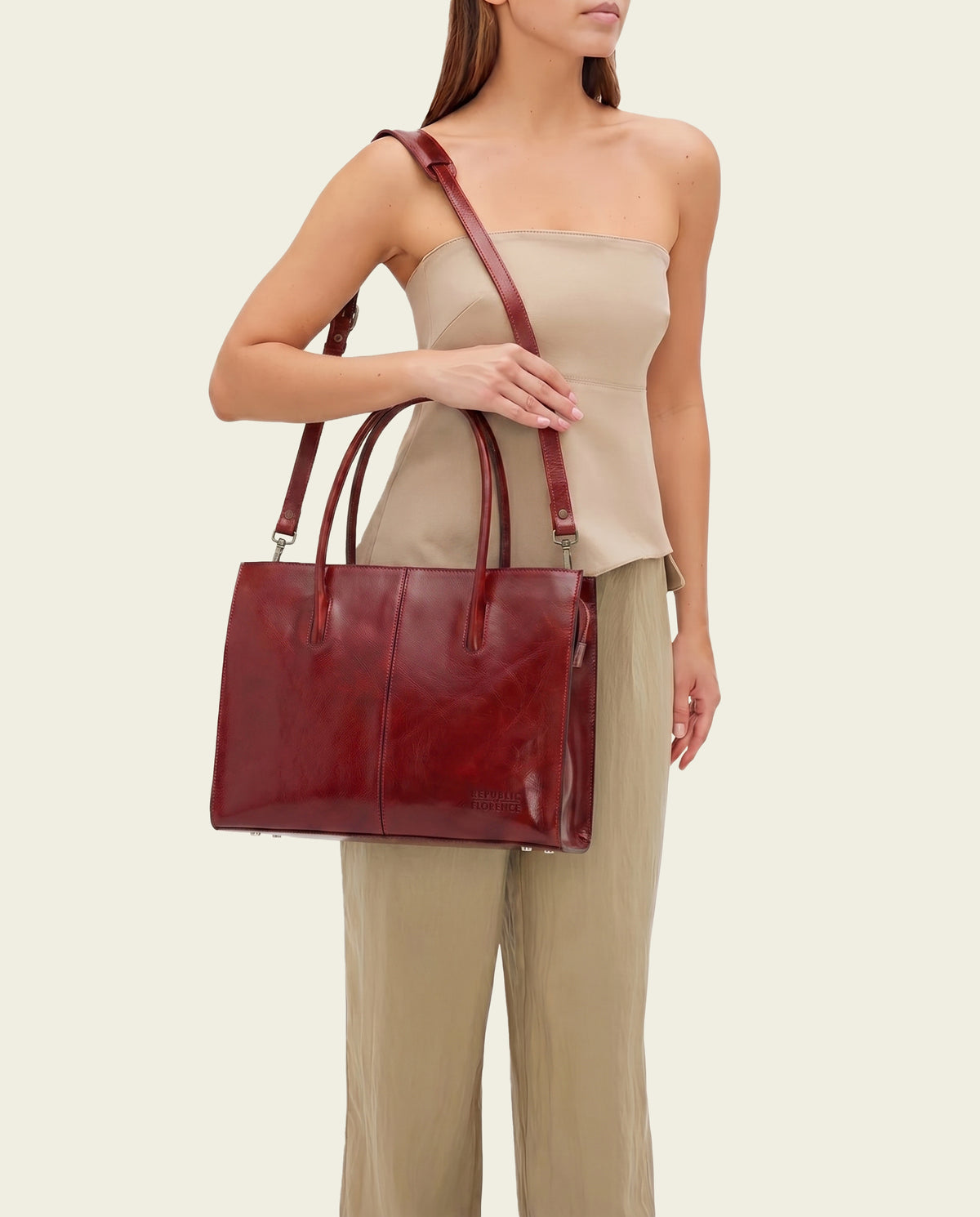 Florence Rosso - Leather Work Tote