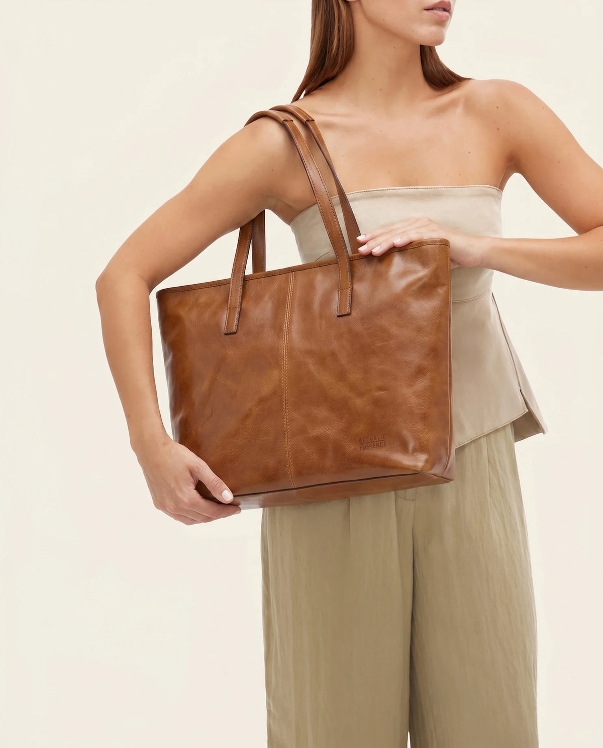 Beatrice Honey - Leather Work Tote