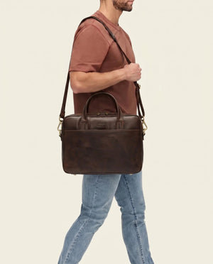 London Espresso - 14" Leather Briefcase