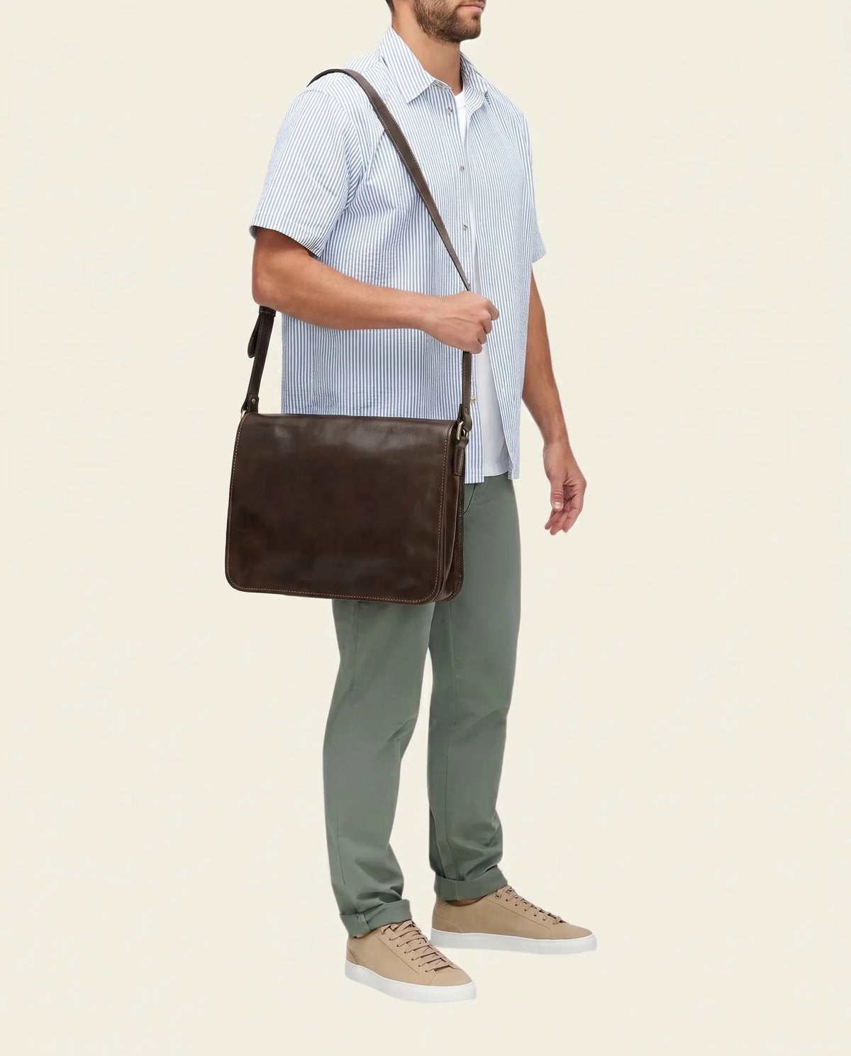 Nero Espresso - 15" Leather Messenger Bag