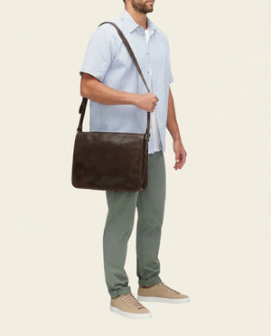 Nero Espresso - 15" Leather Messenger Bag