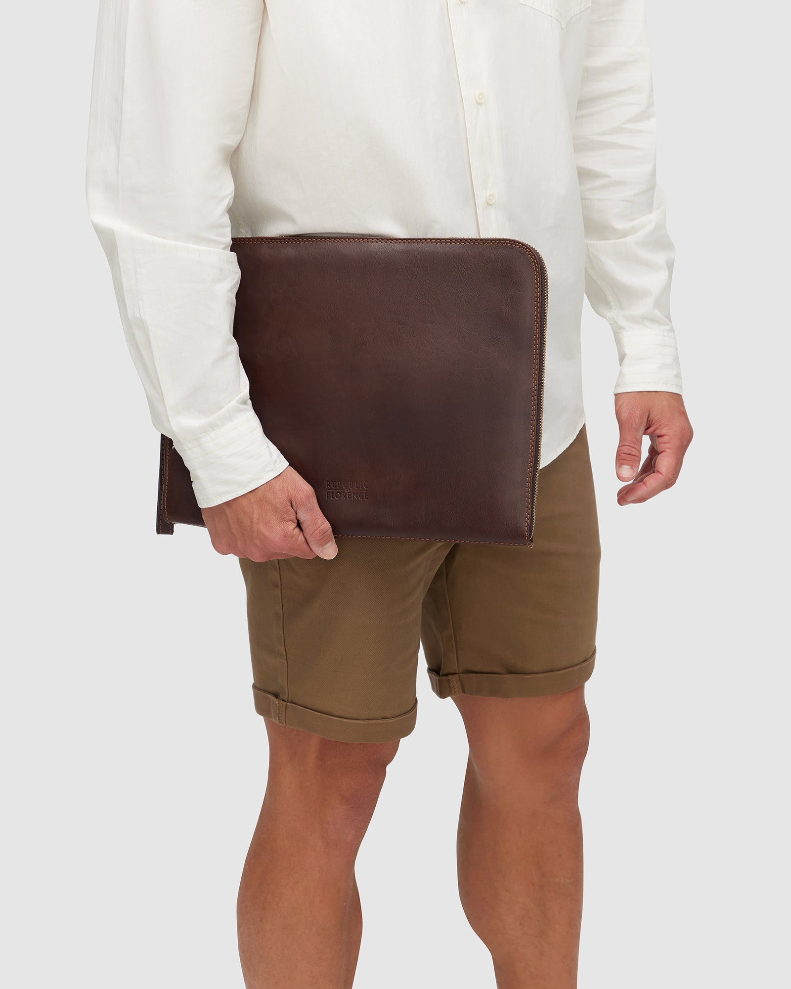 Charta Matt Chocolate - Leather Document Holder 13" laptop - Republic of Florence