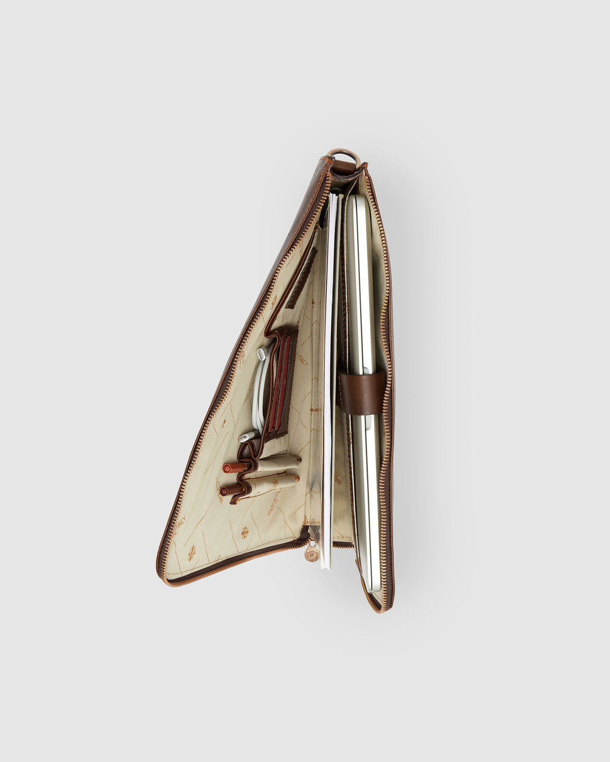 Charta Matt Chocolate - Leather Document Holder 13" laptop - Republic of Florence