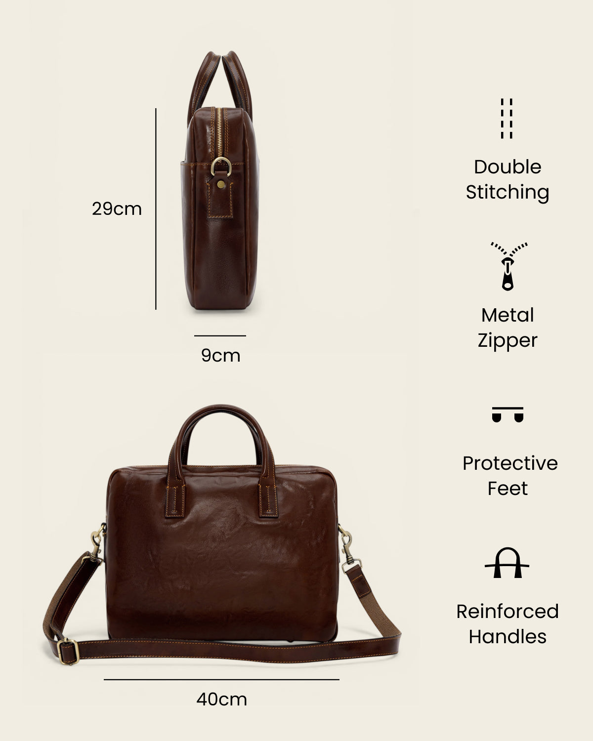 Tokyo Terra - Leather Briefcase | Republic of Florence