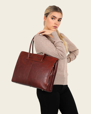 Florence Rosso - Leather Work Tote
