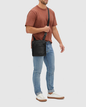 Gaius Matt Black - Leather Satchel - Republic of Florence